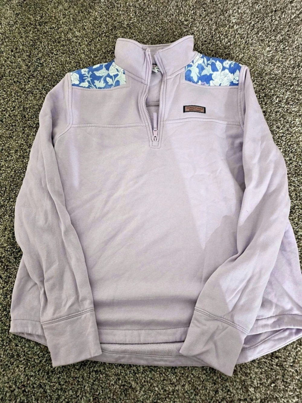 vineyard vines Island Floral Shoulder Shep Shirt Floral Quarter-Zip Pullover